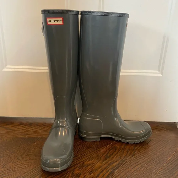 Gray Hunter Boots | Women’s Original Tall Gloss - Picture 2 of 8